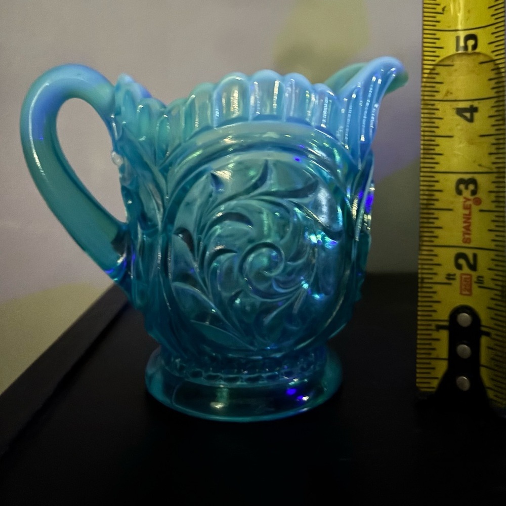 Dugan Glass Pitcher Blue Opalescent (EAPG)​